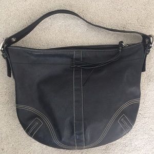 Black Coach Leather Shoulder Bag